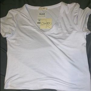 white cropped tshirt v neck